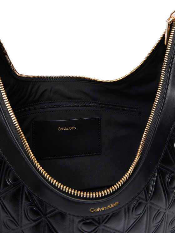 Calvin Klein Calvin Klein Handtasche Emblem Aop Debossed Medium Shbag LV04F3875G Schwarz