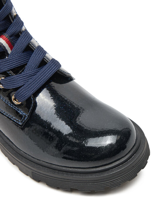 Tommy Hilfiger Tommy Hilfiger Kozaki Lace-Up Bootie T1A5-33564-1237 S Granatowy