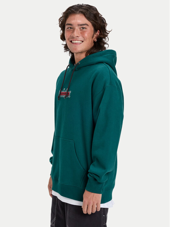 Quiksilver Quiksilver Mikina Double Up EQYFT05155 Tmavo zelená Oversize