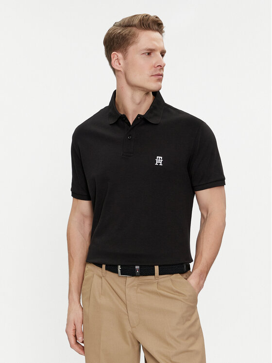 Tommy Hilfiger Polo Interlock MW0MW34783 Nero Regular Fit, taglia : L