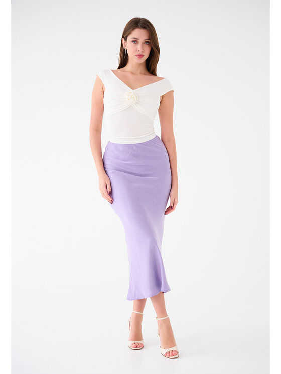 Leimann Leimann Spódnica Julia Fioletowy Slim Fit