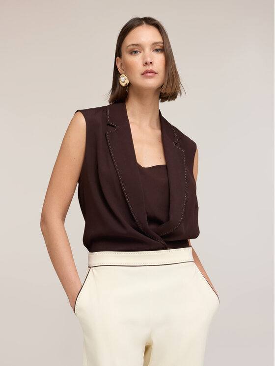 Motivi Motivi Top D039Q000546N032 Marrone Slim Fit