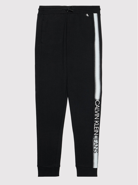 Calvin Klein Jeans Pantaloni trening Institutional Spray IB0IB00922 Negru Regular Fit