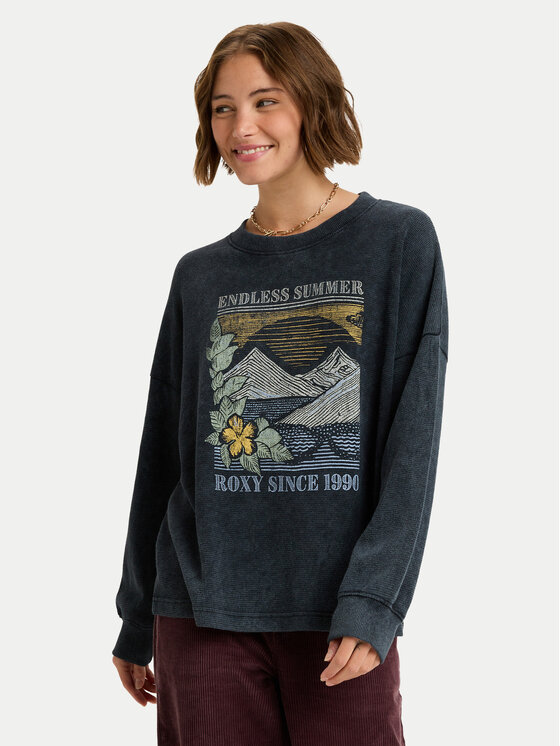 Roxy Roxy Світшот Eastside Midweight ERJKT04322 Чорний Regular Fit