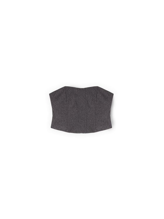 Motivi Motivi Top D106Q000628N0V3 Szary Cropp Fit