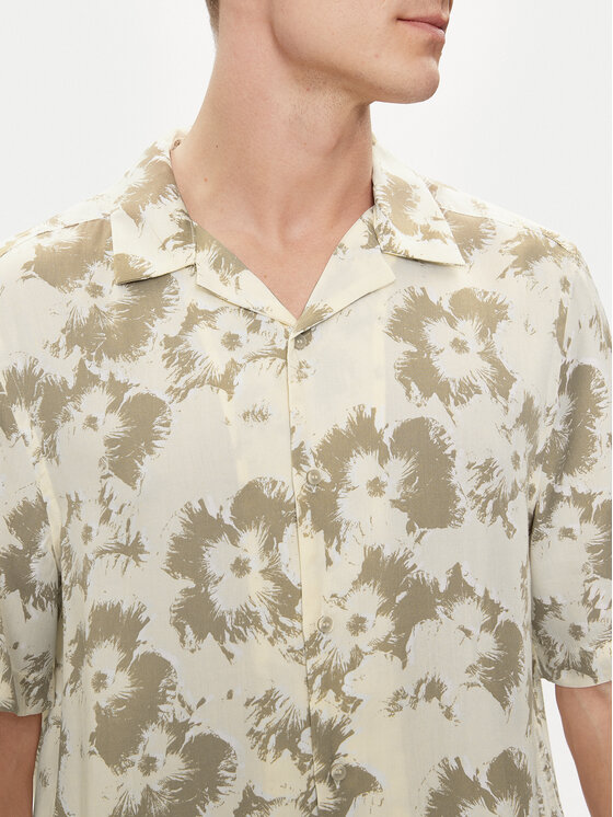 Calvin Klein Calvin Klein Koszula Flower K10K112703 Beżowy Regular Fit