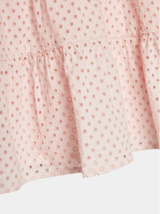 Tommy Hilfiger Tommy Hilfiger Každodenné šaty Broderie Anglaise KG0KG07779 M Ružová Regular Fit