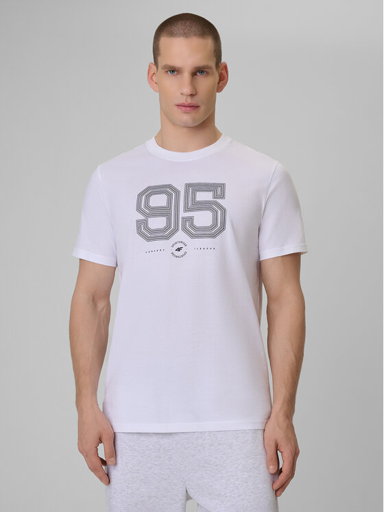 4F 4F T-Shirt SPORTS CLUB Biały Regular Fit