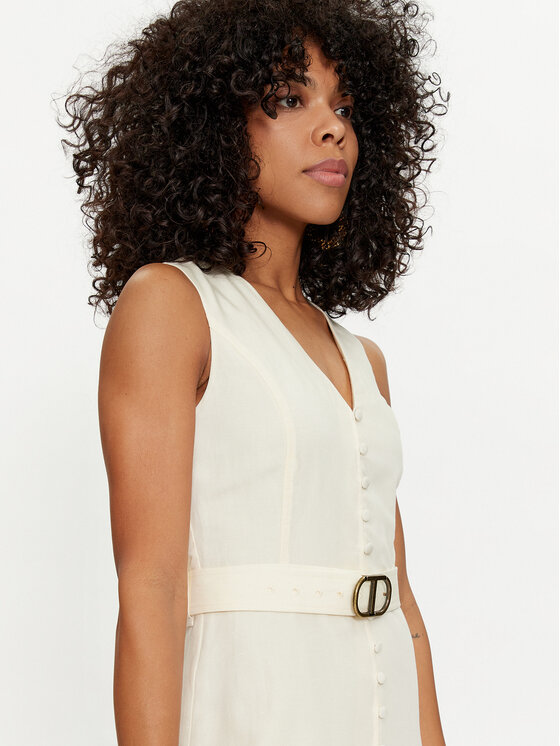 TWINSET TWINSET Sukienka letnia 241TP2520 Écru Regular Fit