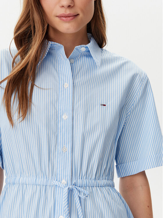 Tommy Jeans Tommy Jeans Košilové šaty DW0DW20617 Světle modrá Regular Fit