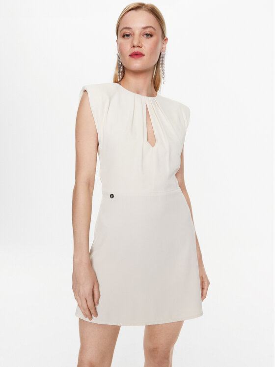 Kontatto Kontatto Coctailkleid NO1006 Écru Slim Fit