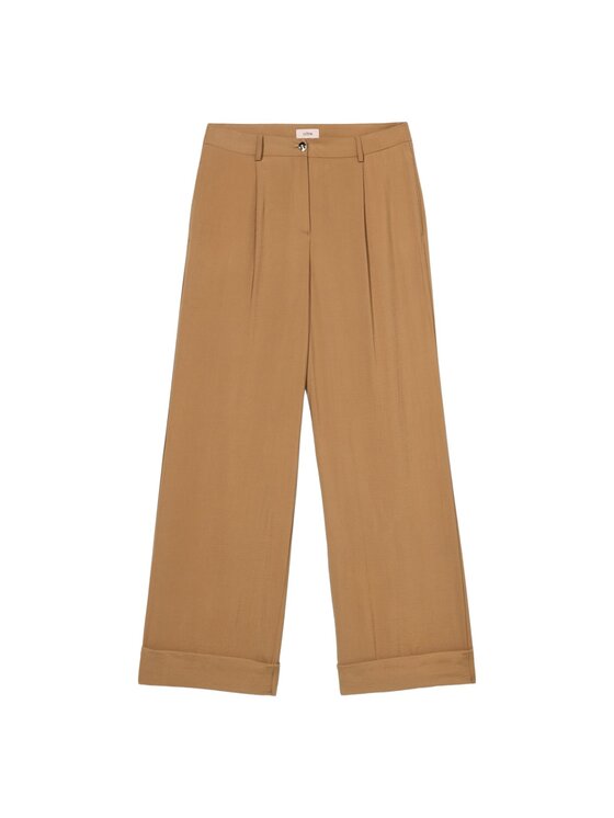 Oltre Oltre Pantaloni di tessuto P026R308607N022 Crema Baggy Fit