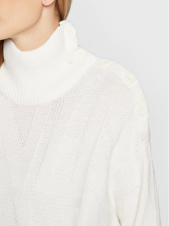 Silvian Heach Silvian Heach Úpletové šaty PGA22087VE Bílá Relaxed Fit