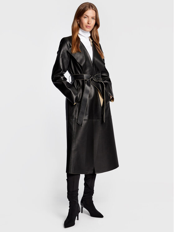 Calvin Klein Calvin Klein Płaszcz przejściowy Contrast K20K204544 Czarny Regular Fit