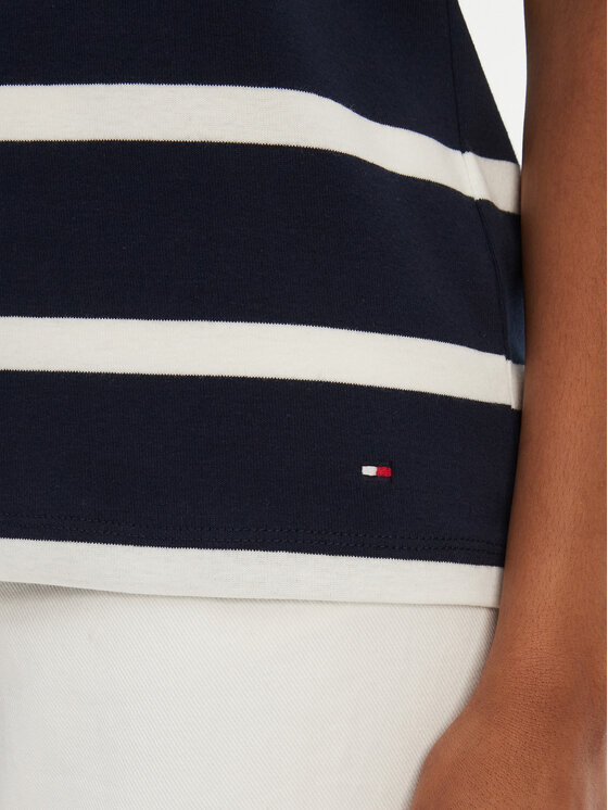 Tommy Hilfiger Tommy Hilfiger T-Shirt Gold Button WW0WW45628 Granatowy Regular Fit