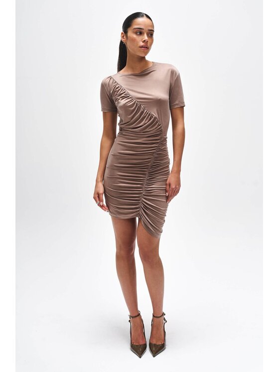 BENU BENU Sukienka wieczorowa SUKIENKA CUPRO MOKKA Brązowy Slim Fit