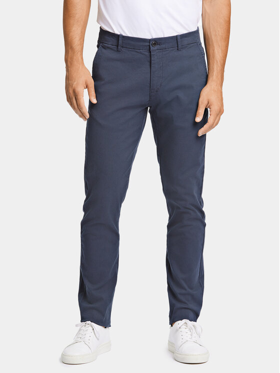 Lindbergh Lindbergh Chino kalhoty 30-005044 Tmavomodrá Slim Fit