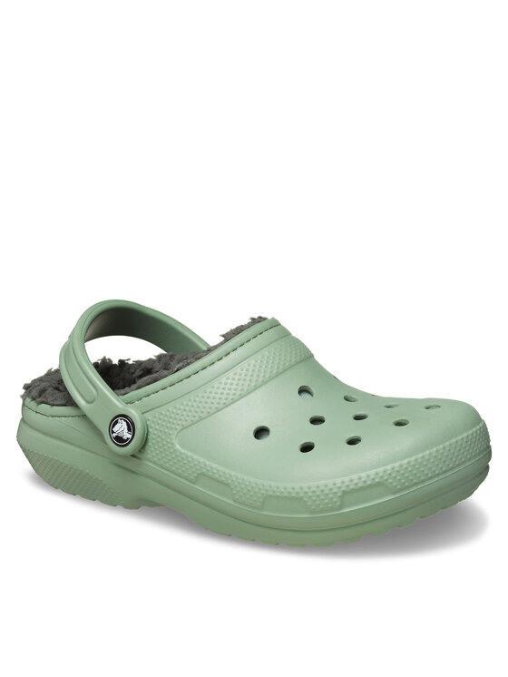 Crocs Crocs Šlepetės Classic Lined Clog 203591 Žalia