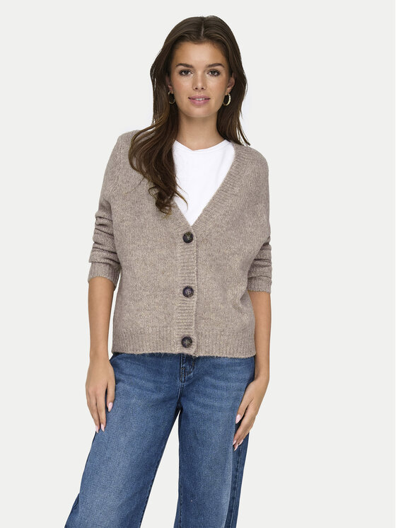 ONLY Kardigán Zoey 15332549 Béžová Regular Fit