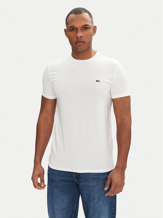Lacoste Tricou TH6709 Alb Regular Fit