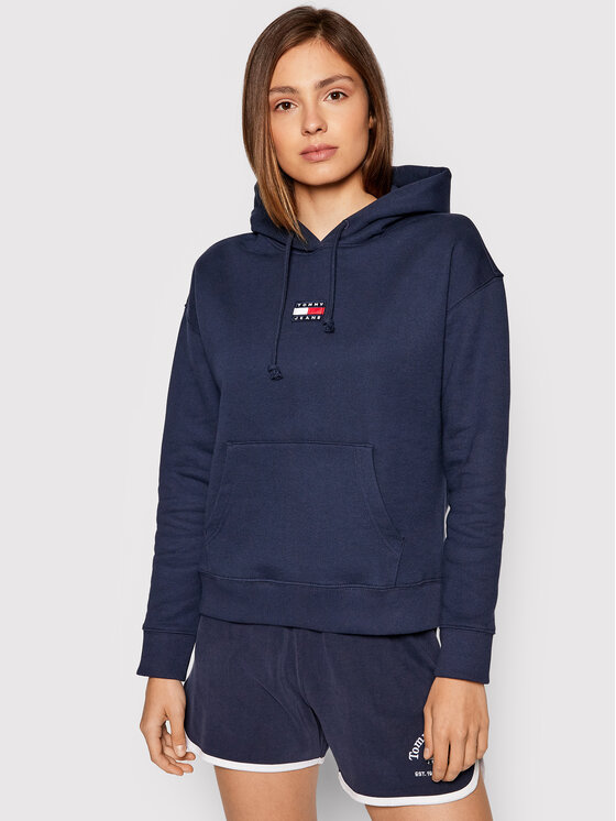 Tommy Jeans Džemperis Center Badge DW0DW10403 Tamsiai mėlyna Regular Fit •  Modivo.lt