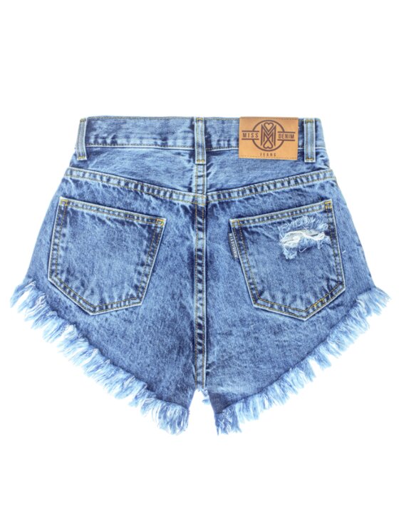 MissDenim MissDenim Szorty jeansowe High Waist Niebieski Regular Fit