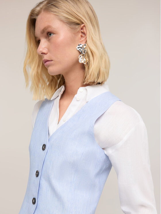 Motivi Motivi Camicia L017Q000080N0R4 Turchese Regular Fit