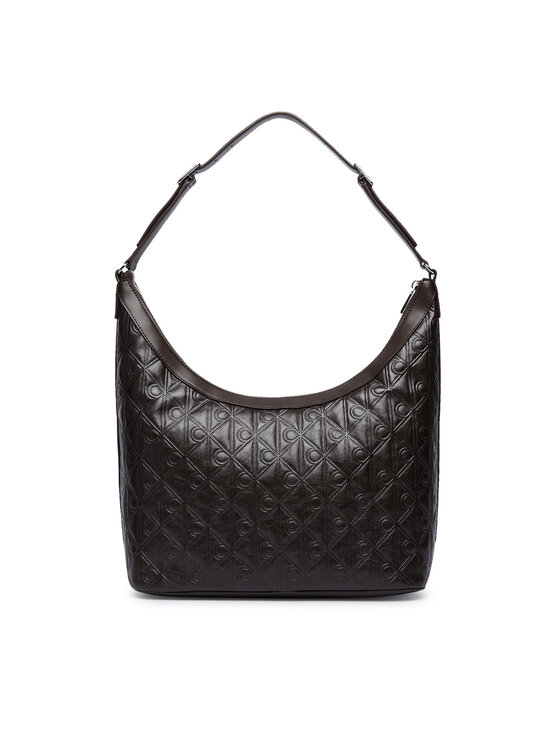 Calvin Klein Calvin Klein Torebka Emblem Aop Debossed Medium Shbag LV04F3875G Brązowy