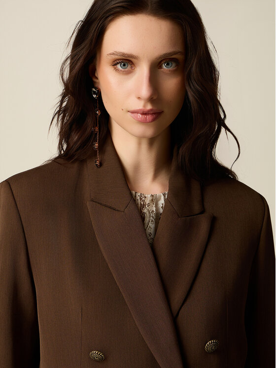 Oltre Oltre Giacca da abito R074R002562N032 Marrone Cropp Fit