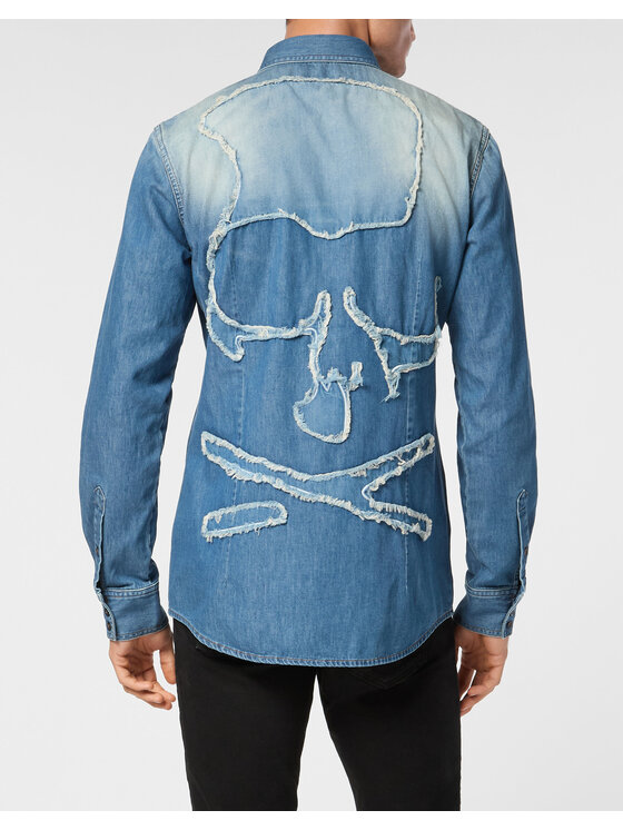 PHILIPP PLEIN PHILIPP PLEIN Koszula jeansowa 23069 Niebieski jasny Regular Fit