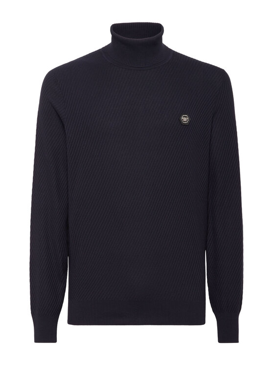 PHILIPP PLEIN PHILIPP PLEIN Longsleeve 26965 Granatowy Regular Fit