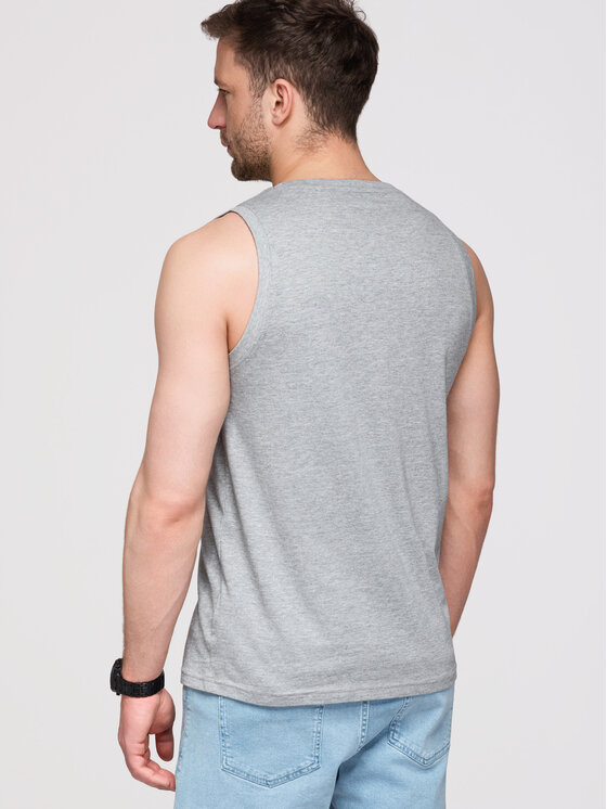 Ombre Ombre Tank top OM-TSBT-0272 Biały Regular Fit