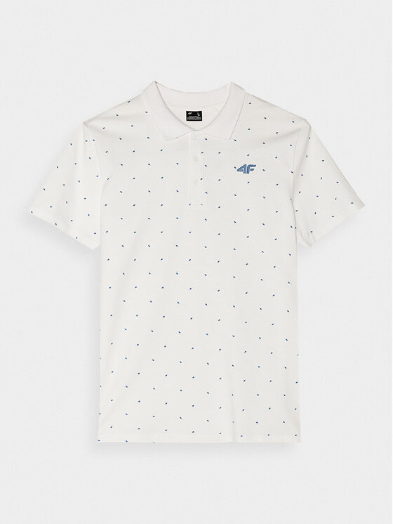 4F 4F Polokošeľa 4FWSS25TPTSM703-10S Biela Regular Fit