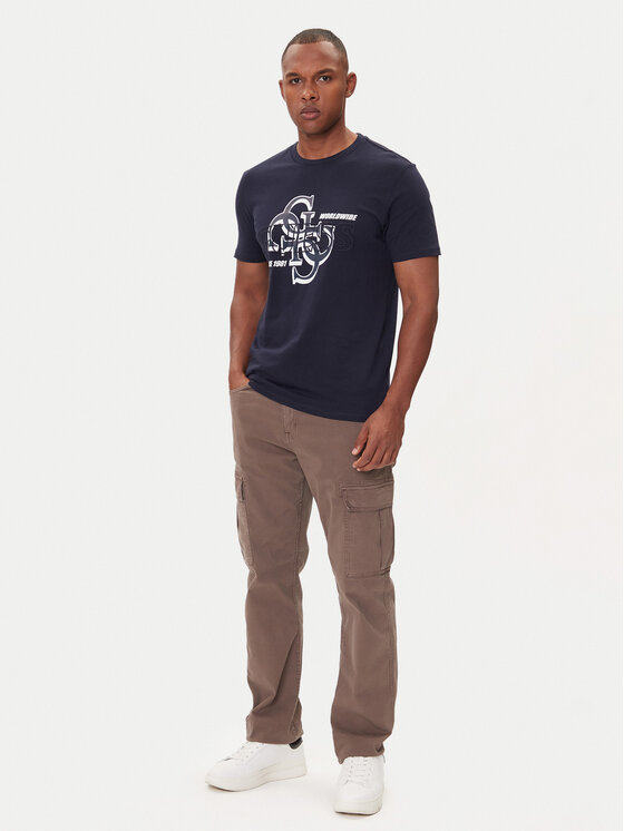 Guess Guess Тишърт M5BI72 I3Z14 Син Slim Fit