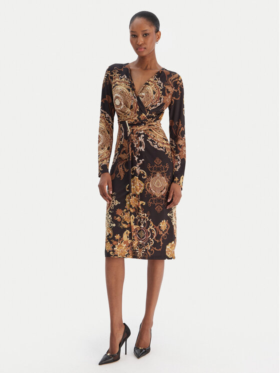 Rinascimento Rinascimento Коктейлна рокля CFC0020153002 Черен Slim Fit