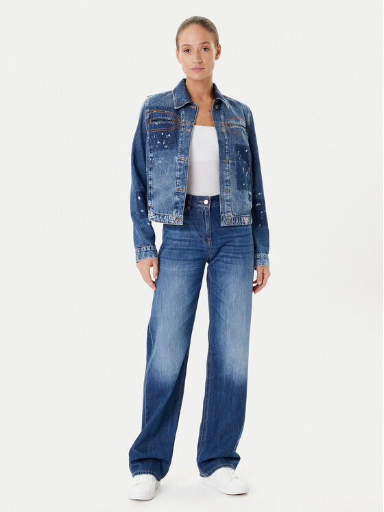 Guess Guess Kurtka jeansowa W5YN69 D5R01 Granatowy Regular Fit