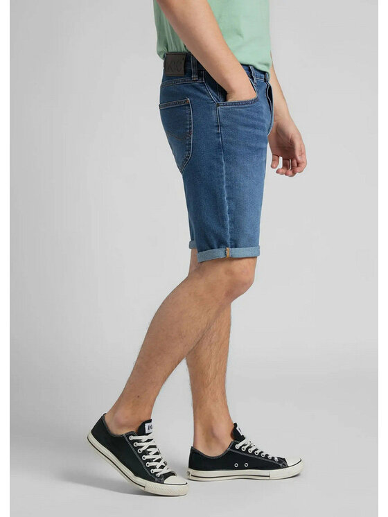 Lee Lee Szorty jeansowe 5 PKT SHORT Niebieski Regular Fit