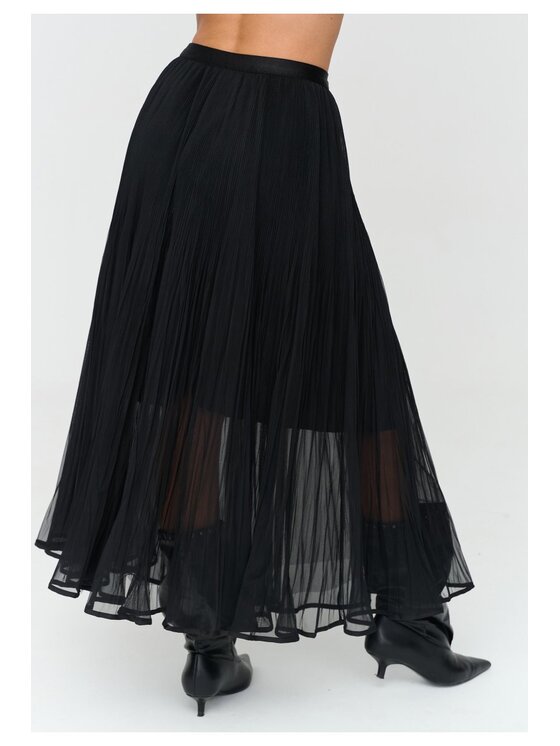 Makadamia Makadamia Spódnica maxi C89 Czarny Loose Fit