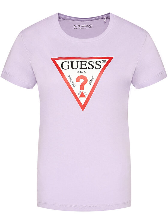 Guess Guess T-Shirt Triangle Logo W0YI57 K8HM0 Violett Regular Fit