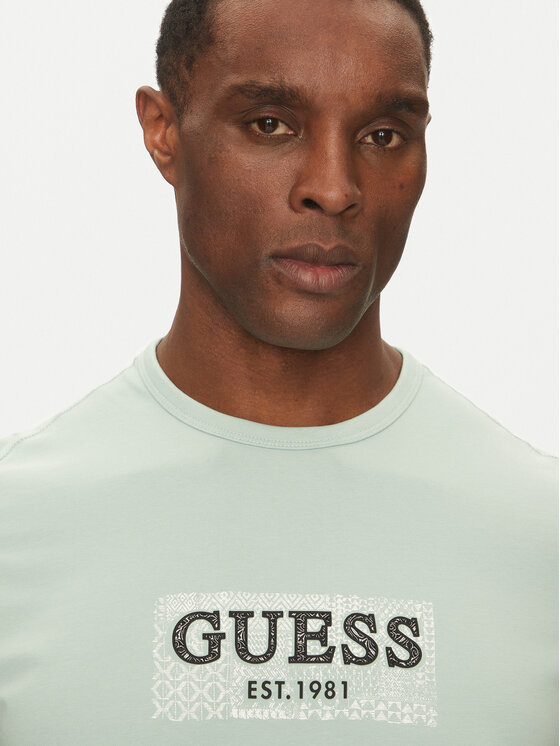 Guess Guess T-krekls M5GI19 J1314 Zaļš Regular Fit