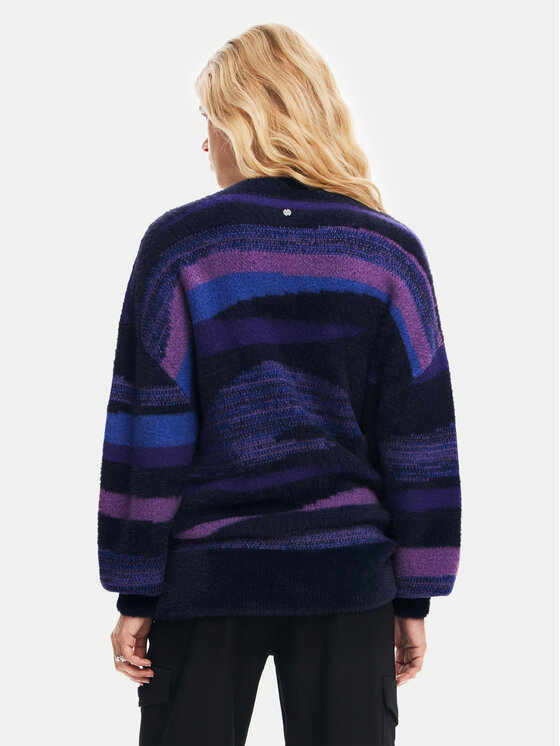 Desigual Desigual Sweter Bristol 24WWJF71 Granatowy Regular Fit