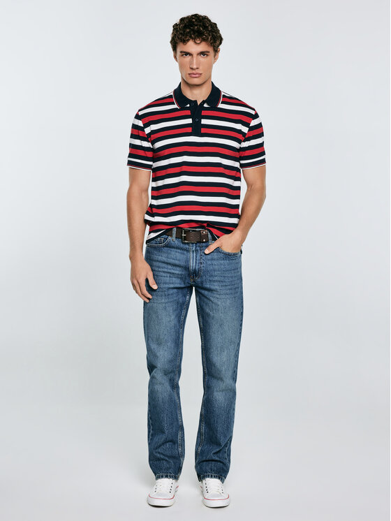 BIG STAR BIG STAR Polo SEULIR Czerwony Basic Fit