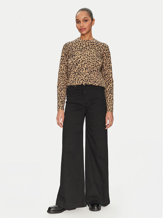 Pieces Pieces Pulover Seo 17156343 Rjava Regular Fit