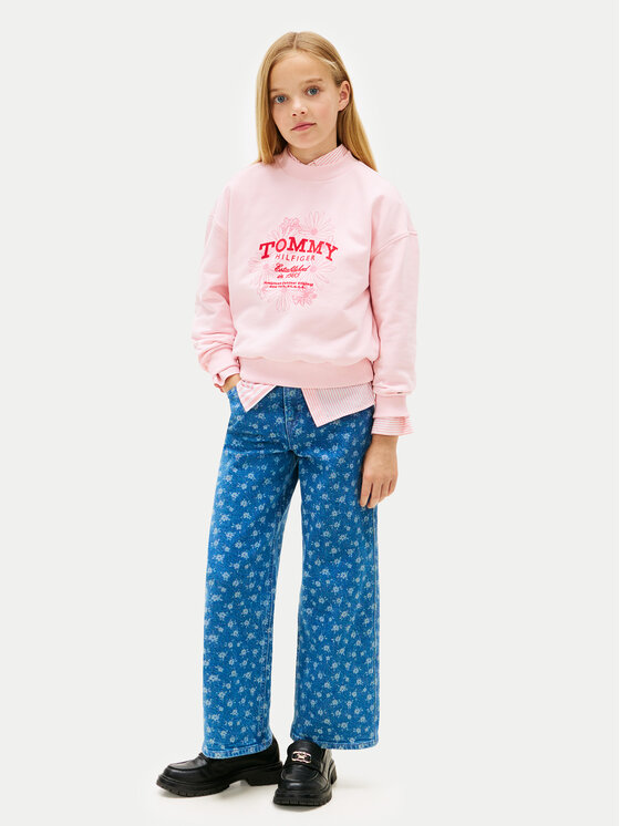 Tommy Hilfiger Tommy Hilfiger Суитшърт KG0KG08992 Розов Regular Fit