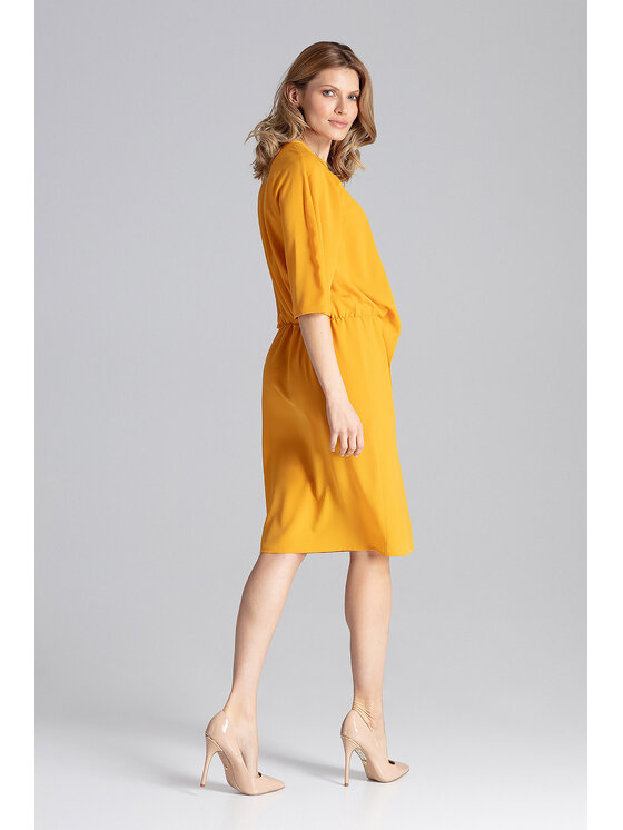 FIGL FIGL Sukienka codzienna M656 Żółty Regular Fit