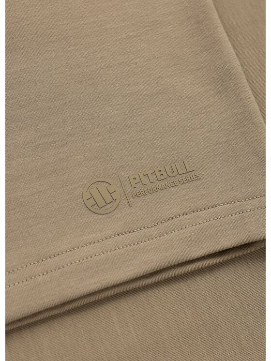 PITBULL PITBULL Koszulka techniczna Casual Sport SMALL LOGO II Brązowy Regular Fit