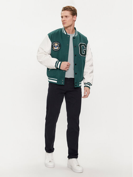 Guess Guess Bomber jakna Bear Varsity J M4RL44 KCD20 Zelena Regular Fit