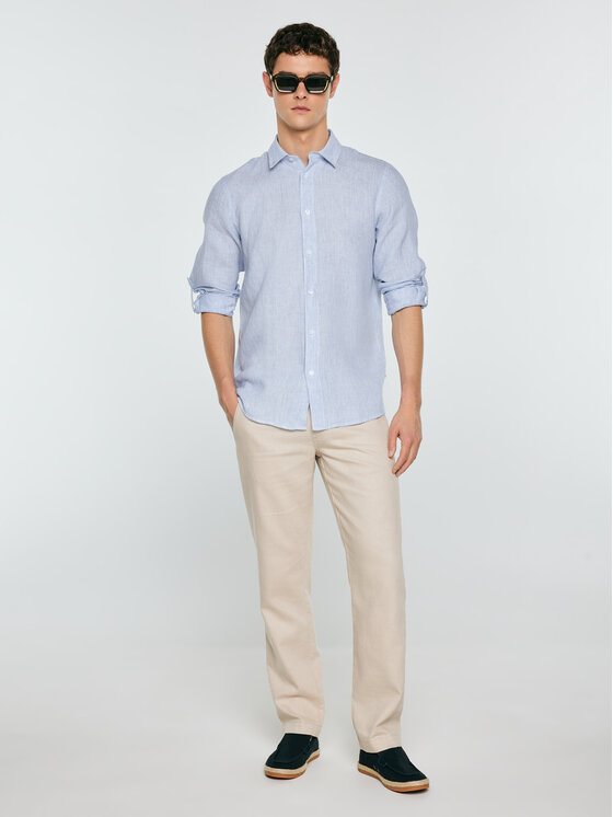 BIG STAR BIG STAR Koszula MALEKIWS Niebieski Basic Fit