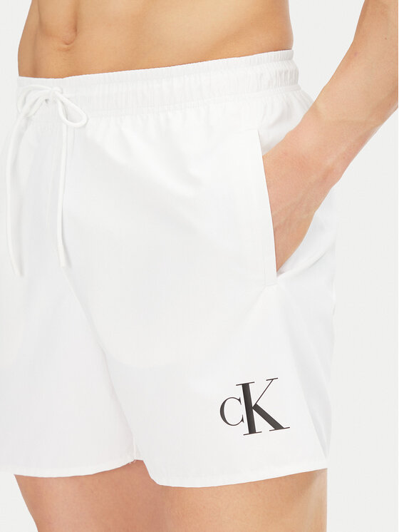 Calvin Klein Swimwear Calvin Klein Swimwear Pantaloncini da bagno KM0KM01101 Bianco Regular Fit