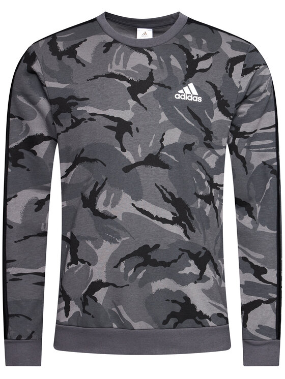 adidas adidas Bluză Essentials Camouflage Crew GK9976 Gri Regular Fit